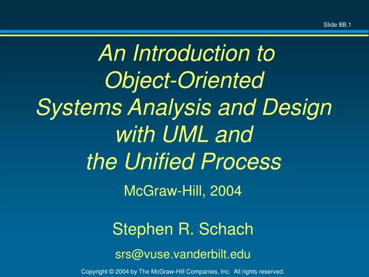 an introduction to object oriented systems