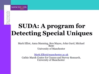 SUDA: A program for Detecting Special Uniques