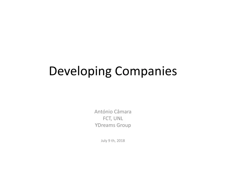 developing companies
