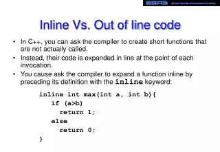 Inline Vs. Out of line code