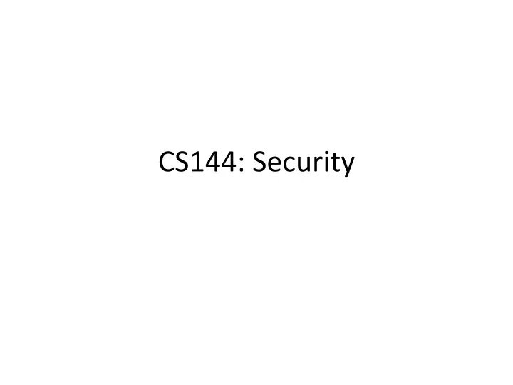 cs144 security
