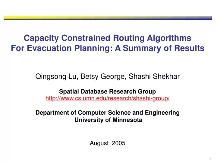capacity constrained routing algorithms