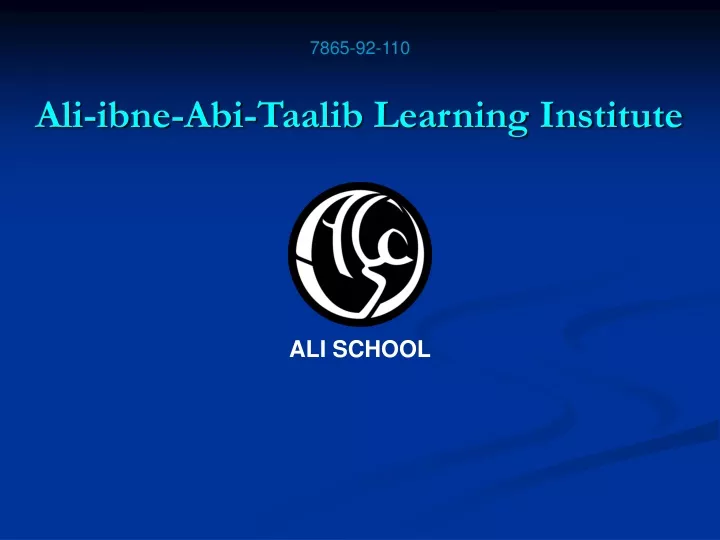 ali ibne abi taalib learning institute