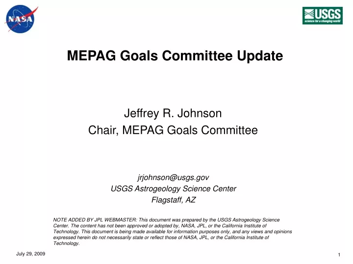 mepag goals committee update