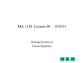 MA 1128: Lecture 09  – 2/24/11