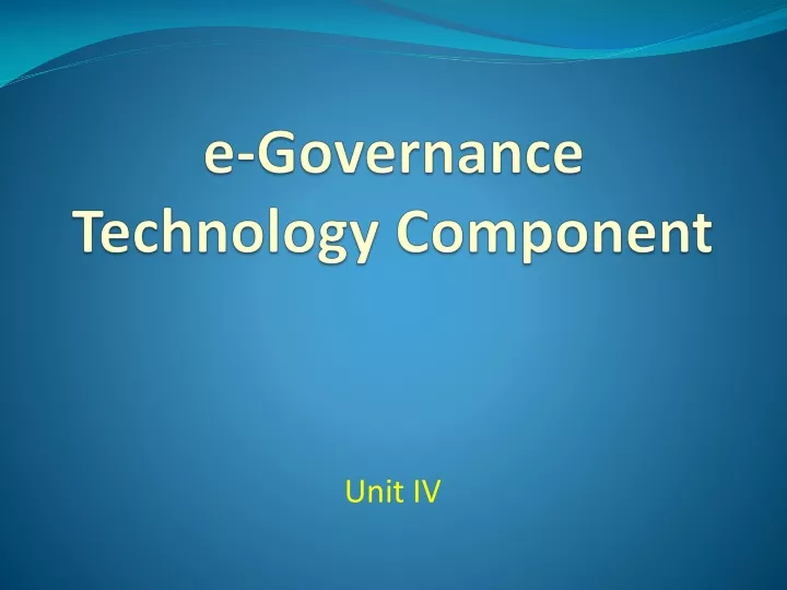 e governance technology component