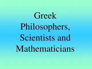 greek philosophers scientists and mathematicians