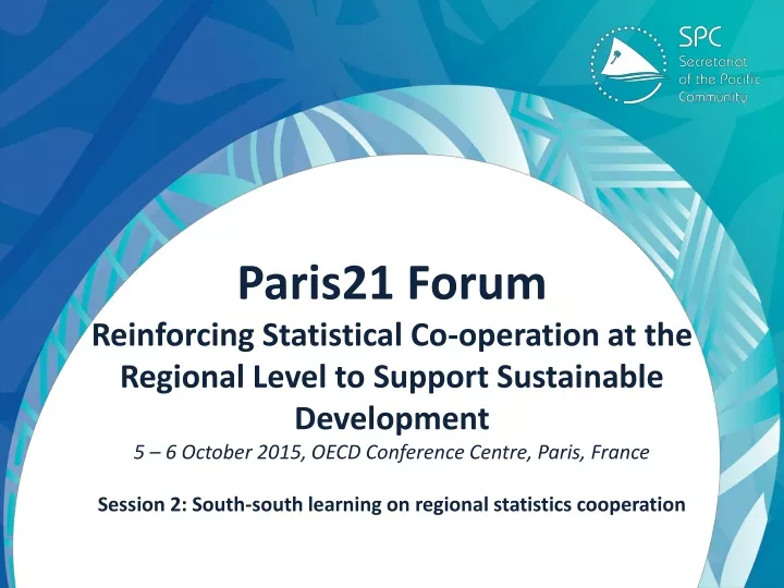 paris21 forum reinforcing statistical