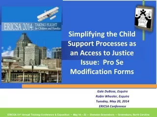 Simplifying the Child Support Processes as an Access to Justice Issue:  Pro Se Modification Forms