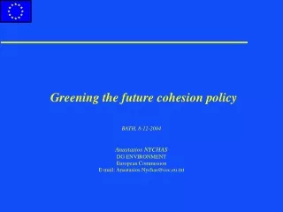 Greening the future cohesion policy