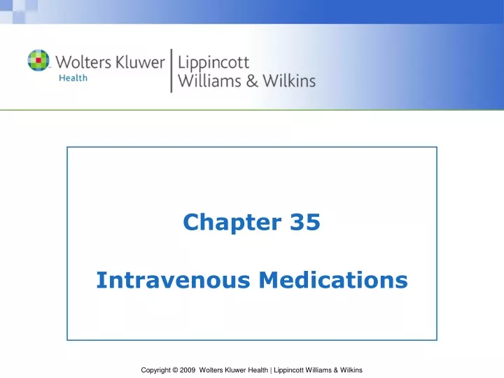 chapter 35 intravenous medications