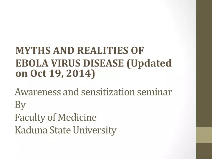 awareness and sensitization seminar by faculty of medicine kaduna state university