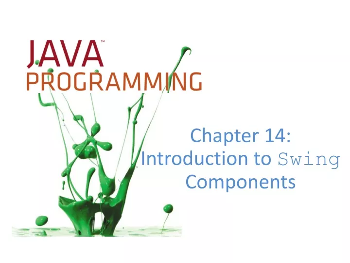 chapter 14 introduction to swing components