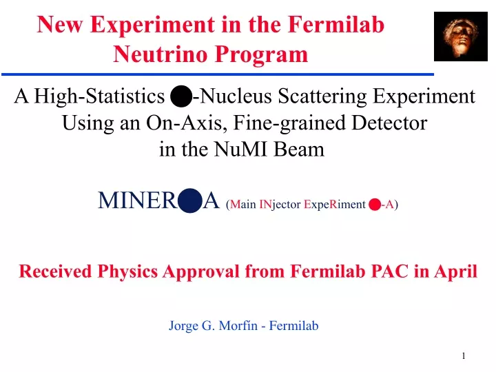 new experiment in the fermilab neutrino program
