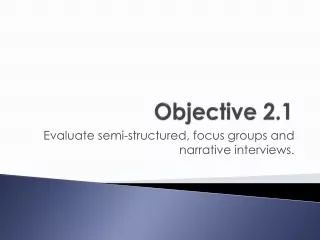 Objective 2.1