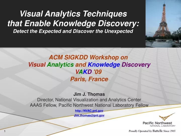 visual analytics techniques that enable knowledge