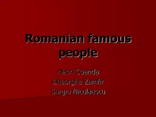 Romanian famous people