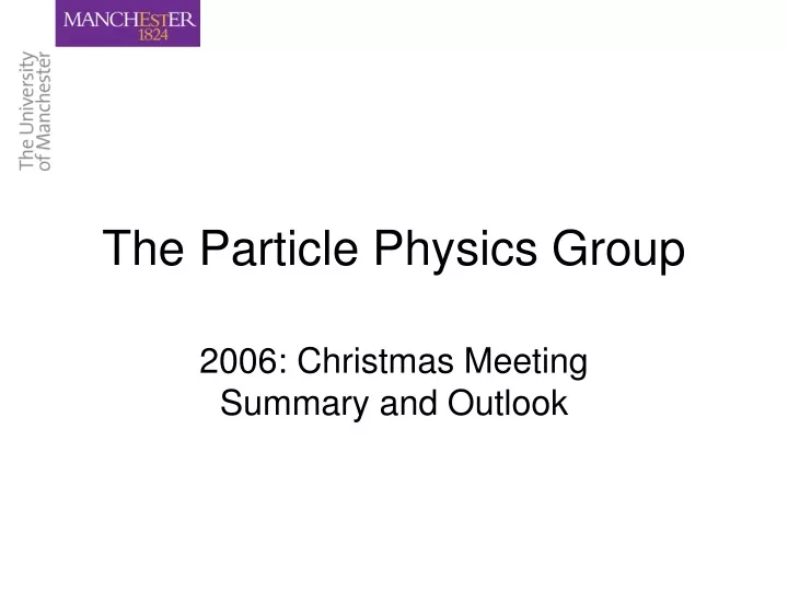 the particle physics group