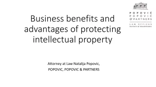 Business benefits and advantages of protecting intellectual property