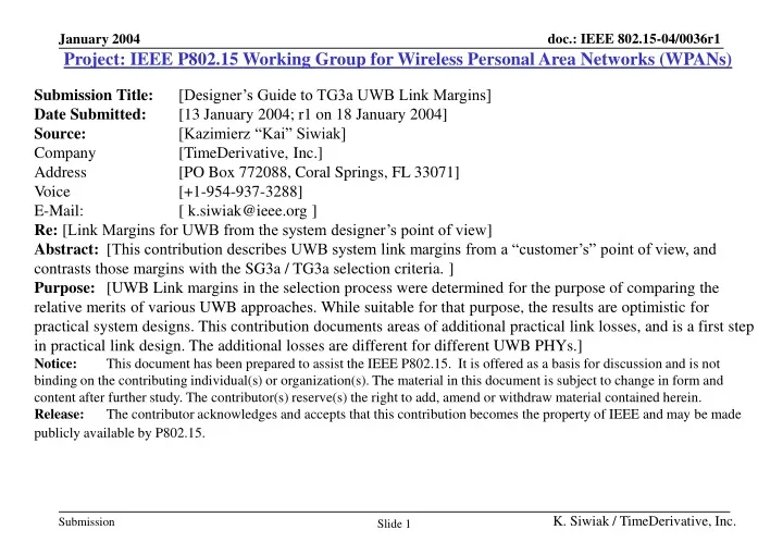 project ieee p802 15 working group for wireless