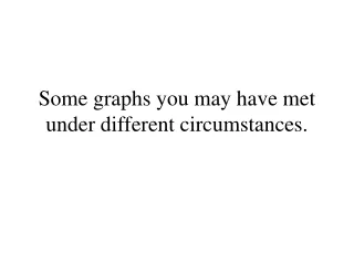 Some graphs you may have met under different circumstances.