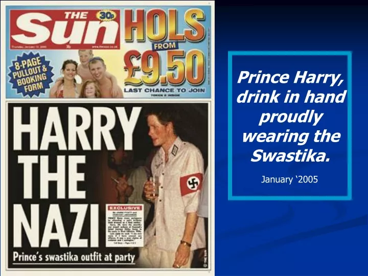 prince harry drink in hand proudly wearing