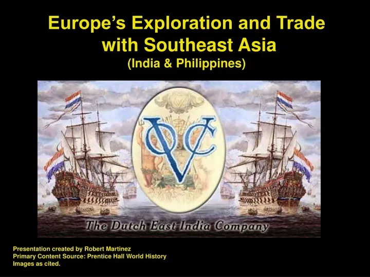 europe s exploration and trade with southeast
