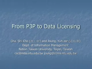 From P3P to Data Licensing