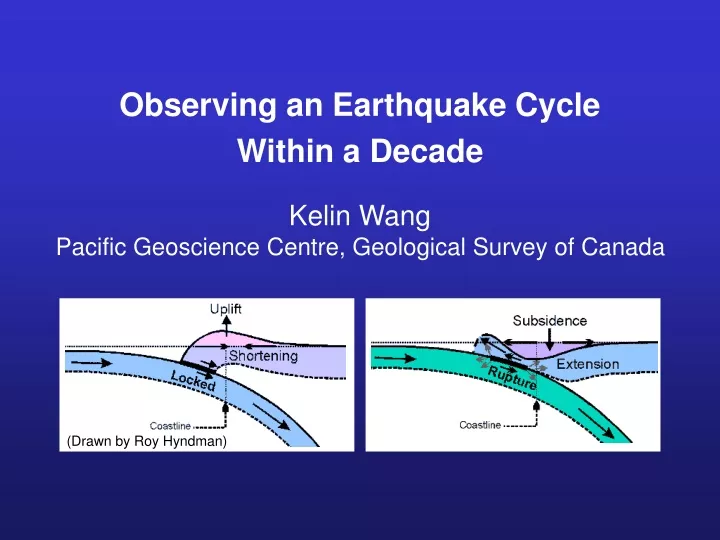 observing an earthquake cycle within a decade