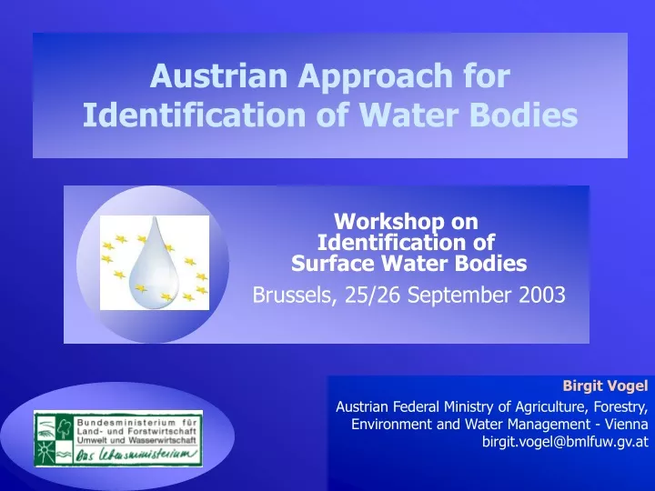 austrian approach for identification of water
