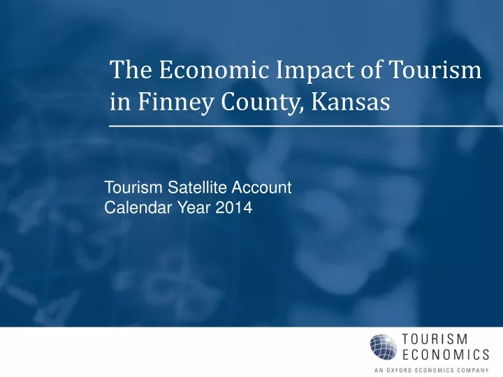 the economic impact of tourism in finney county