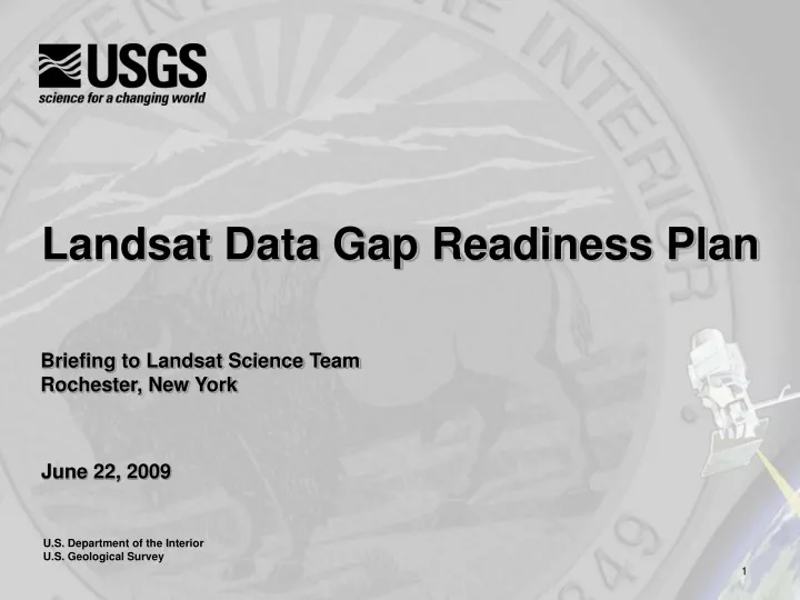 landsat data gap readiness plan