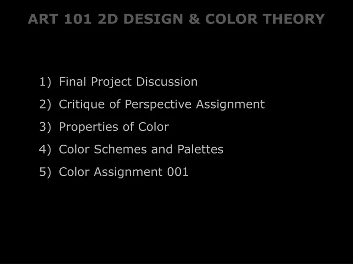 art 101 2d design color theory