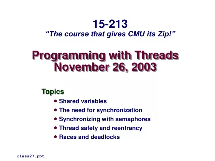 programming with threads november 26 2003