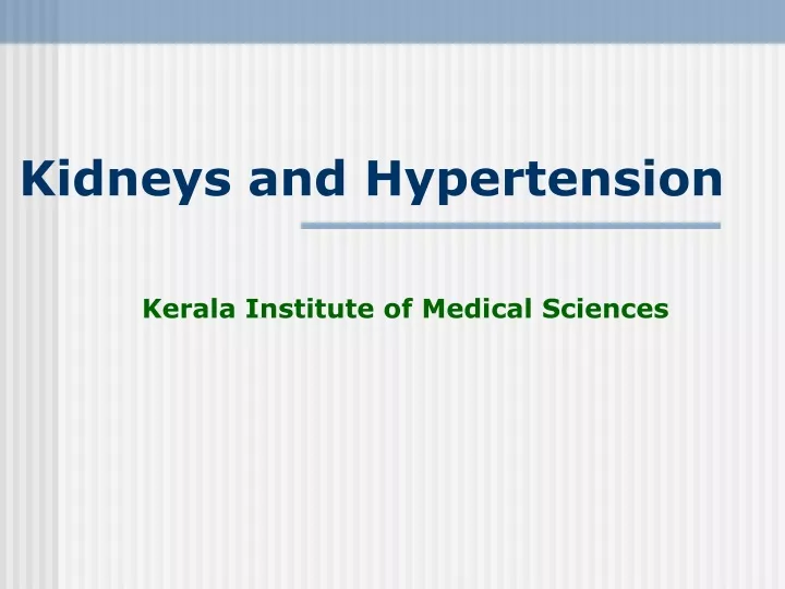 kidneys and hypertension