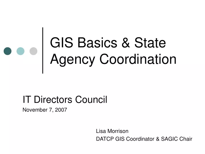 gis basics state agency coordination