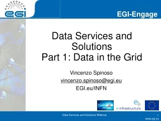 Data Services and Solutions Part 1: Data in the Grid