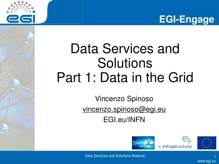 data services and solutions part 1 data in the grid