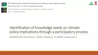 Identification of knowledge needs on climate policy implications  through a  participatory process