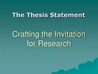 Crafting the Invitation for Research