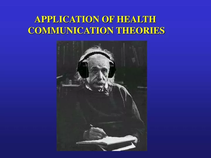 application of health communication theories