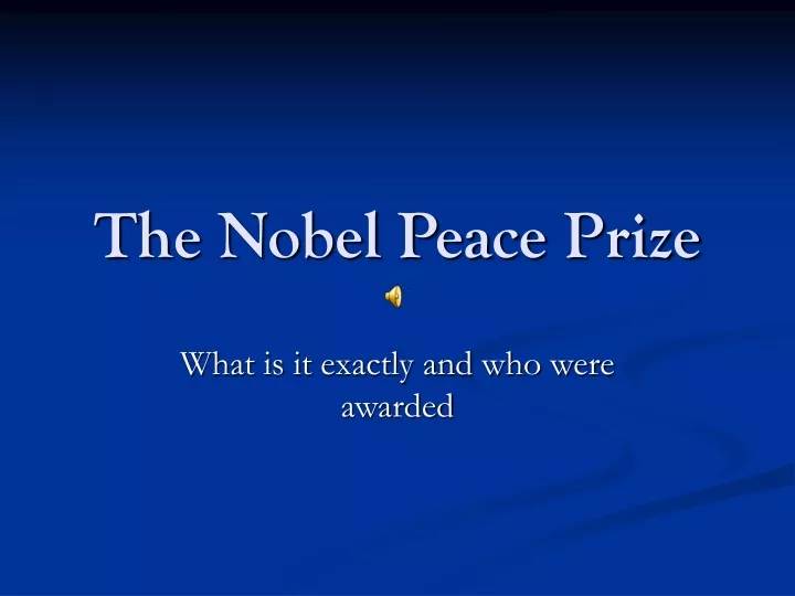 the nobel peace prize