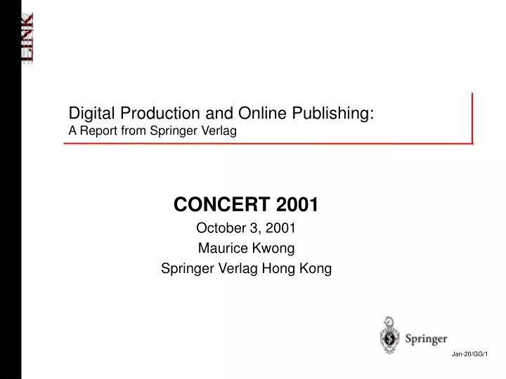 digital production and online publishing a report from springer verlag