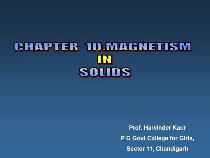 chapter 10 magnetism in solids