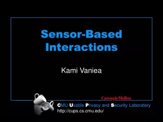 Sensor-Based Interactions