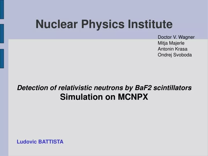 detection of relativistic neutrons by baf2 scintillators simulation on mcnpx