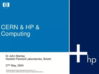 CERN &amp; HP &amp; Computing