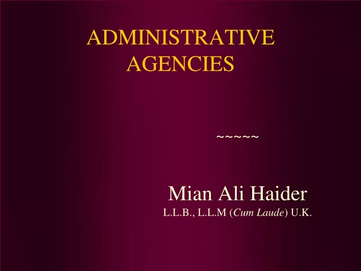 administrative agencies