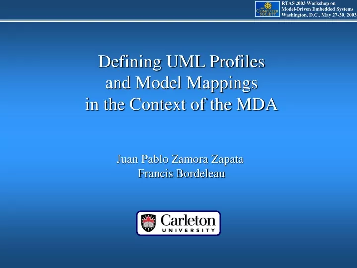 defining uml profiles and model mappings