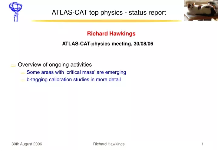 atlas cat top physics status report